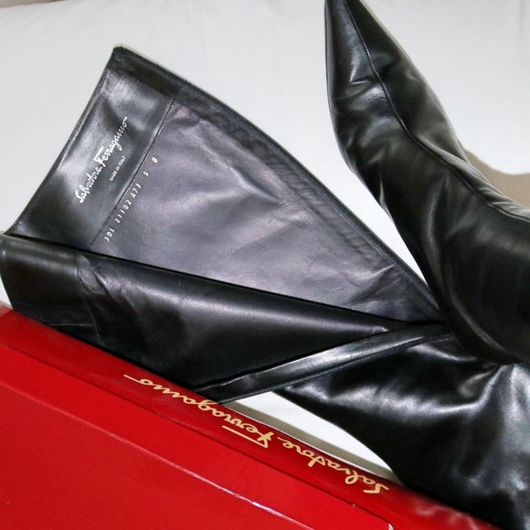 //Host Pick// Salvatore Ferragamo Gancini Knee-High Boots - Picture 1 of 9